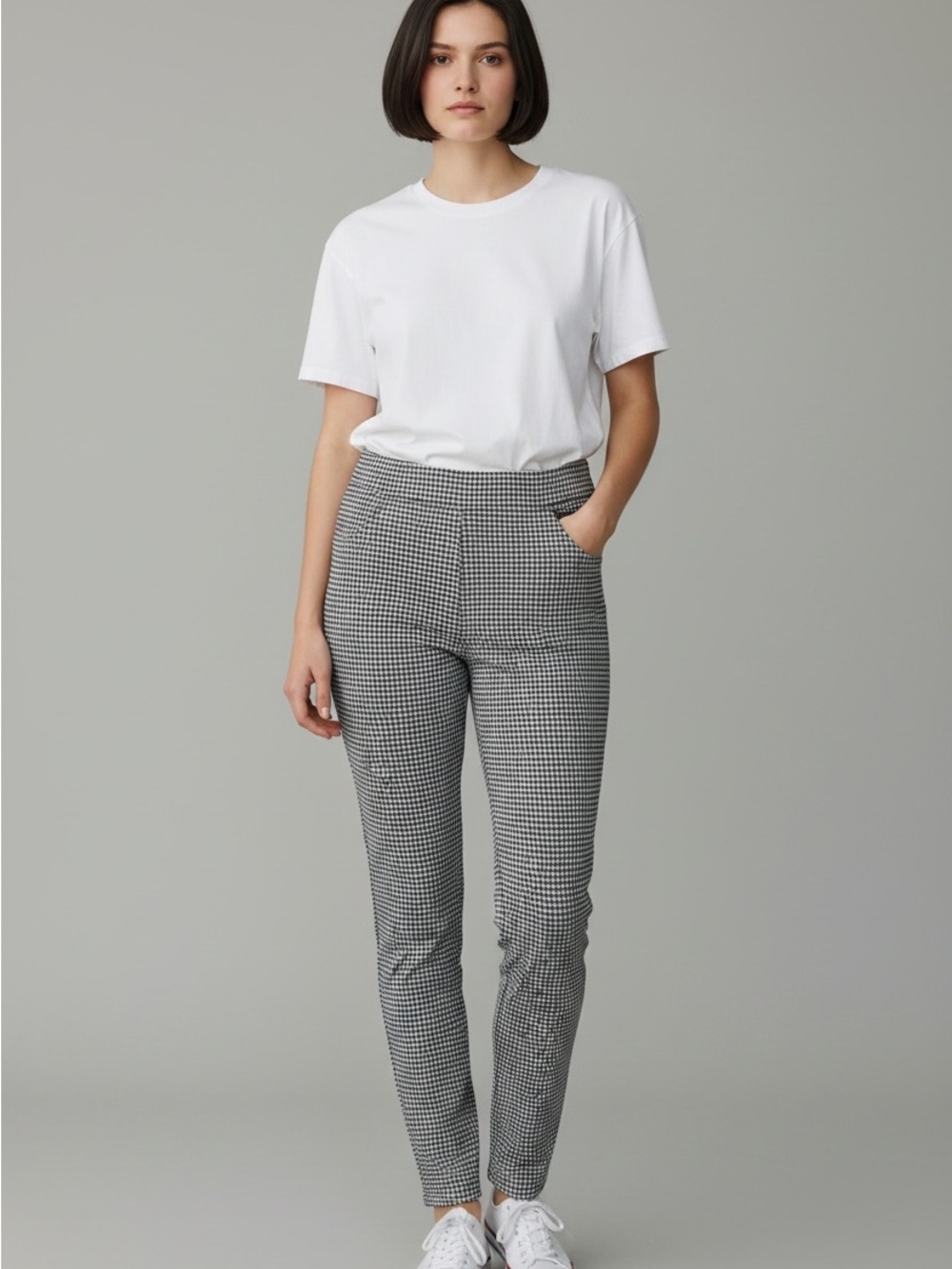 Liz Claiborne Black & White geometric Skinny Pants Sz 14
